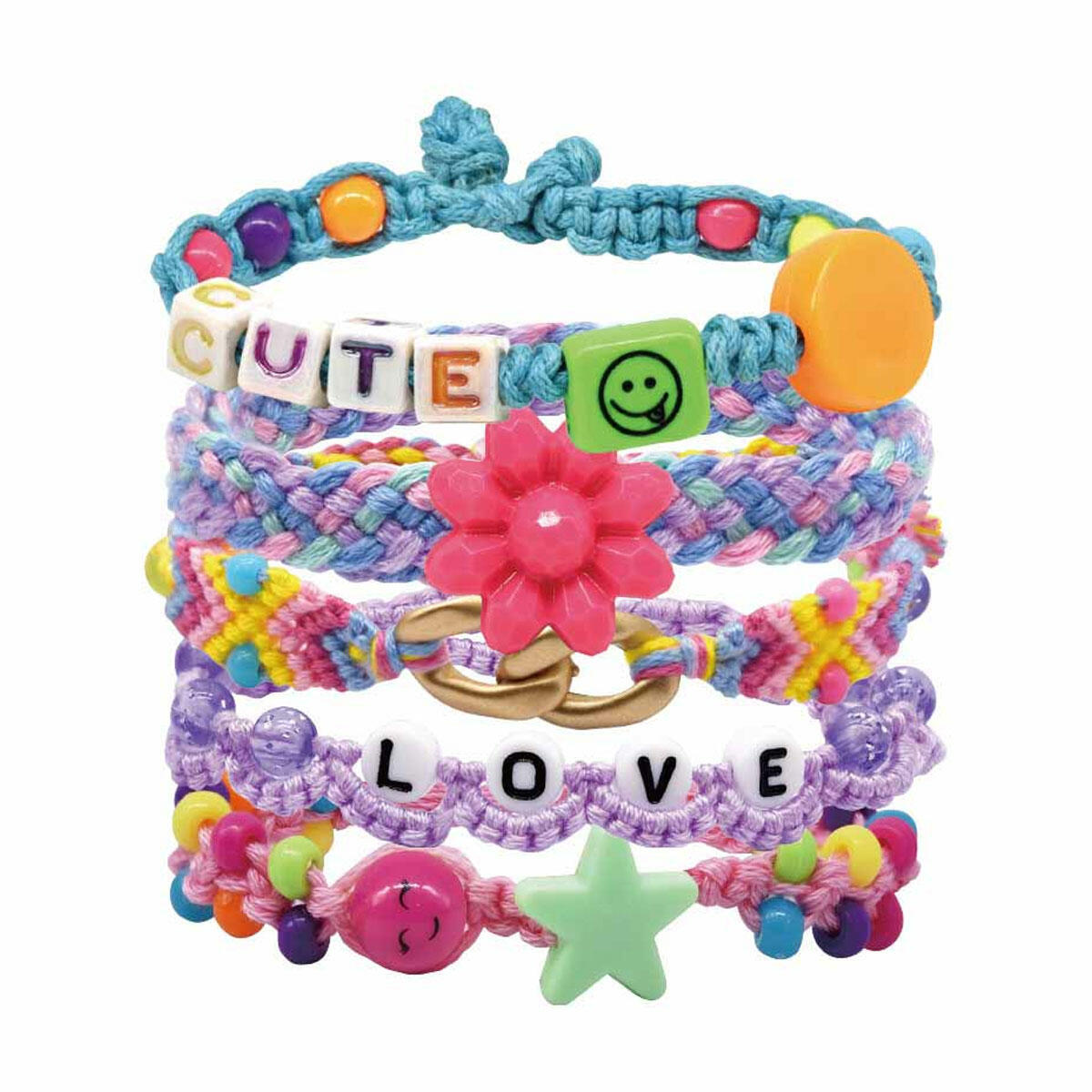 Mesajlı Boncuklar Takı Tasarım Seti | Harf Boncuklu Kolye ve Bileklik Yapım Seti, Taşınabilir Çanta Kutulu Tasarım Oyuncağı