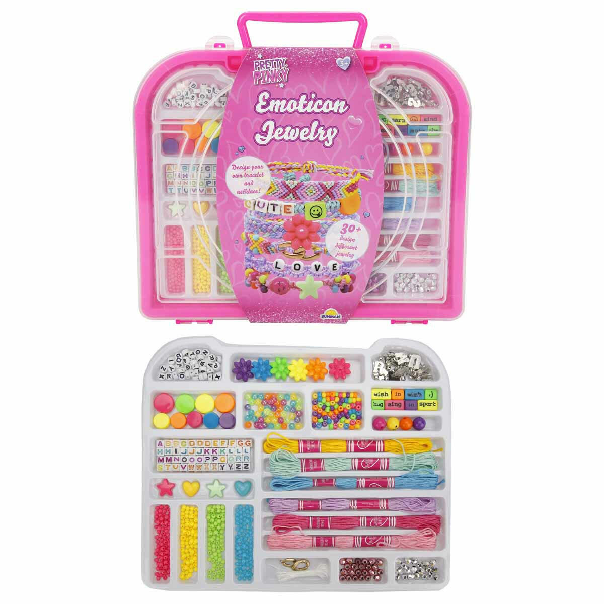 Mesajlı Boncuklar Takı Tasarım Seti | Harf Boncuklu Kolye ve Bileklik Yapım Seti, Taşınabilir Çanta Kutulu Tasarım Oyuncağı