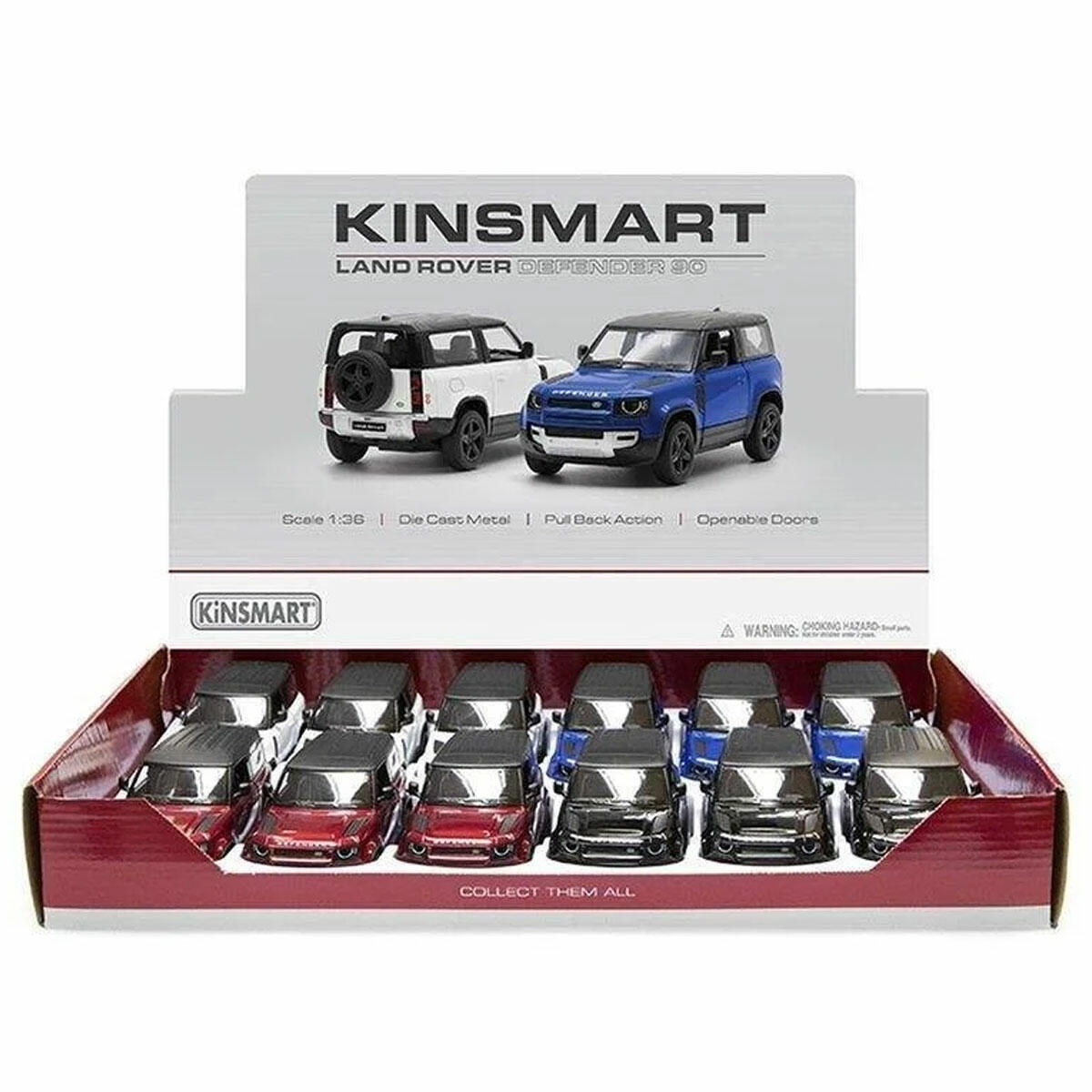 Metal Çek Bırak Araba Land Rover Defender 90 | 13 cm Die-Cast Model Araç | Açılabilir Kapılı ve Çek-Bırak Mekanizmalı Dayanıklı Arazi Aracı