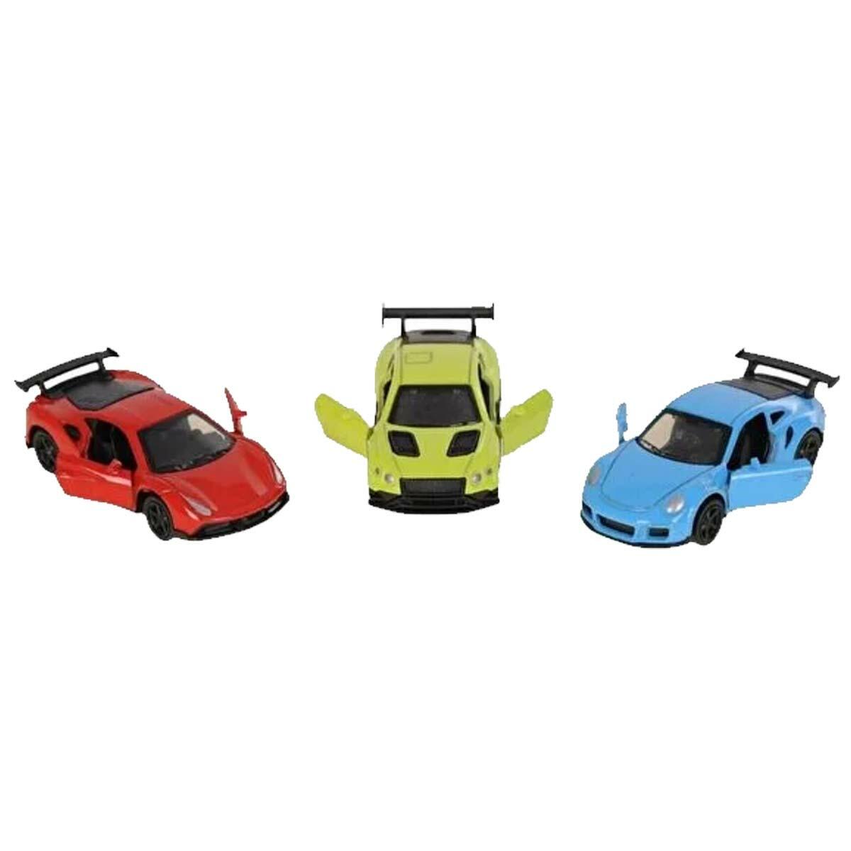 1:64 Ölçek Üç Kapısı Açılır Metal Çek-Bırak Süper Spor Araba | Koleksiyonluk İnteraktif Hız Makinesi