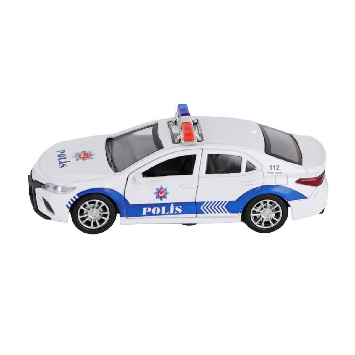 Metal Gövdeli Çek Bırak Polis Arabası | Açılır Kapılı Die-Cast Model Araç | Emniyet Güçleri Koleksiyon Serisi