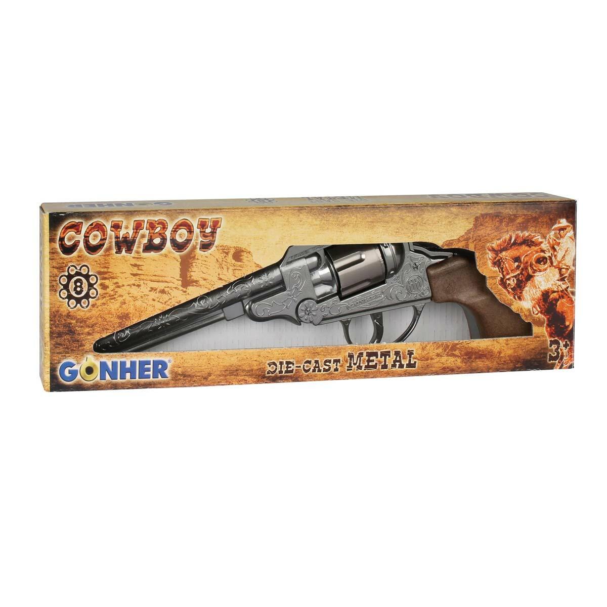 Metal Kapsül Patlatan 8'li Kovboy Tabancası | 20.5 CM | 8 Atış Kapasiteli