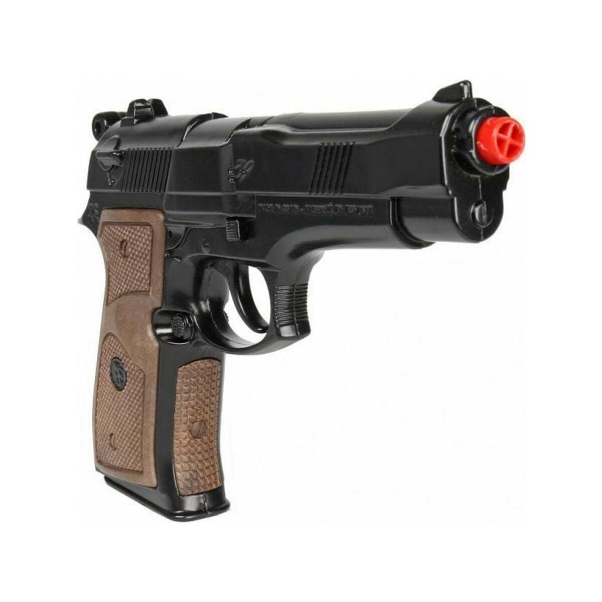 Metal Kapsül Patlatan Police Pistol 8 Shots - Siyah | Gerçekçi Metal Gövdeli