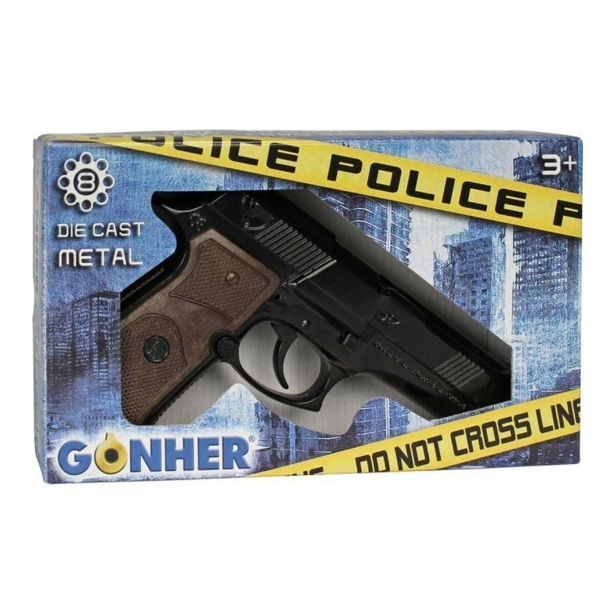 Metal Kapsül Patlatan Police Pistol 8 Shots - Siyah | Gerçekçi Metal Gövdeli