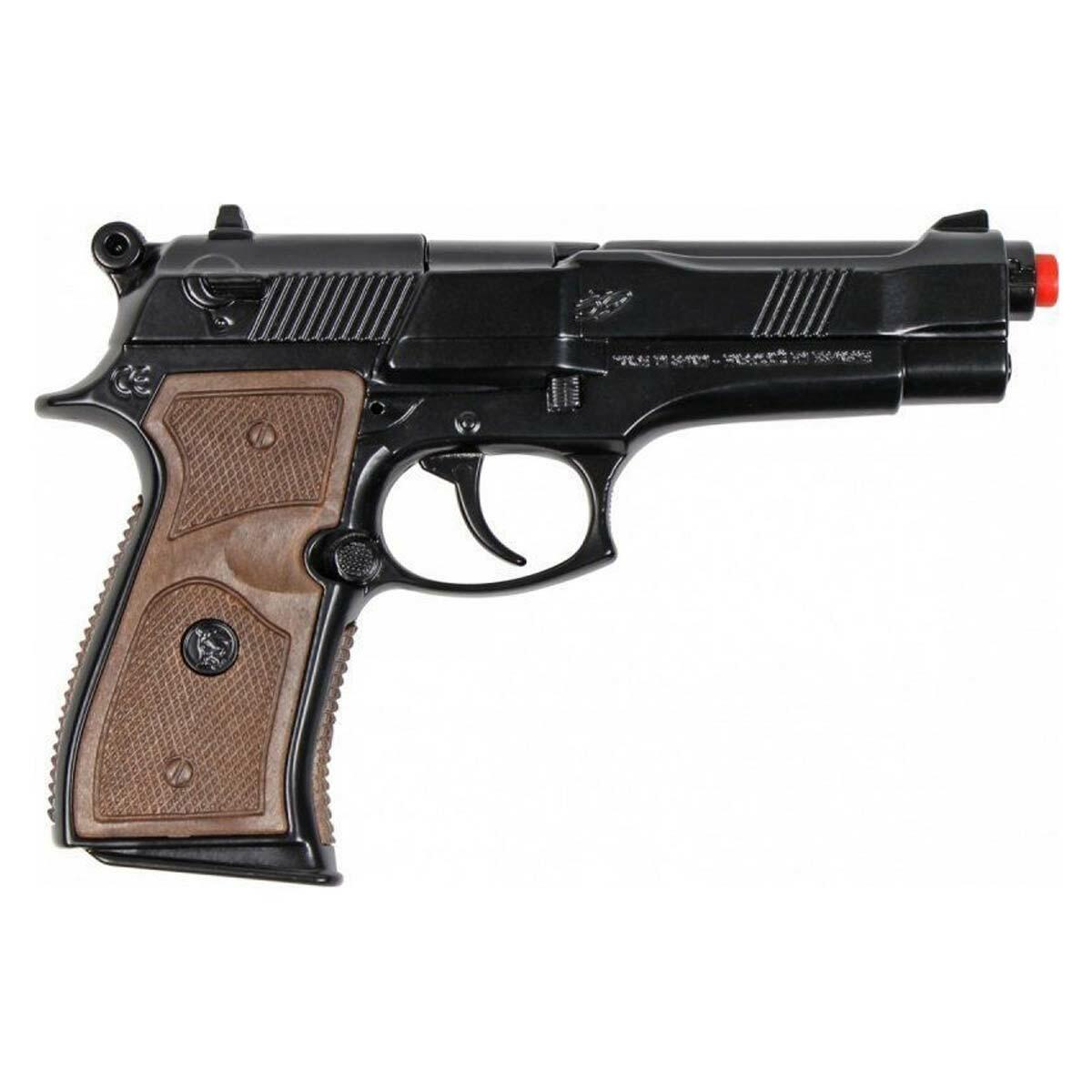 Metal Kapsül Patlatan Police Pistol 8 Shots - Siyah | Gerçekçi Metal Gövdeli