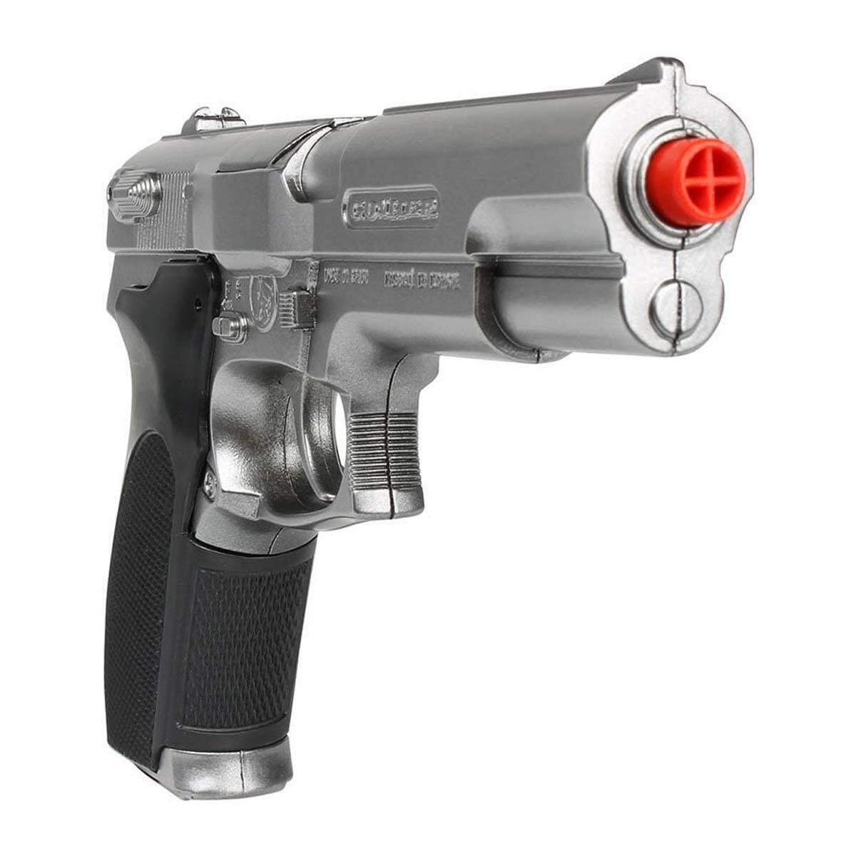 Gonher Metal Kapsül Patlatan Polis Tabancası 8'li Gümüş | Koleksiyonluk Emniyet Seti