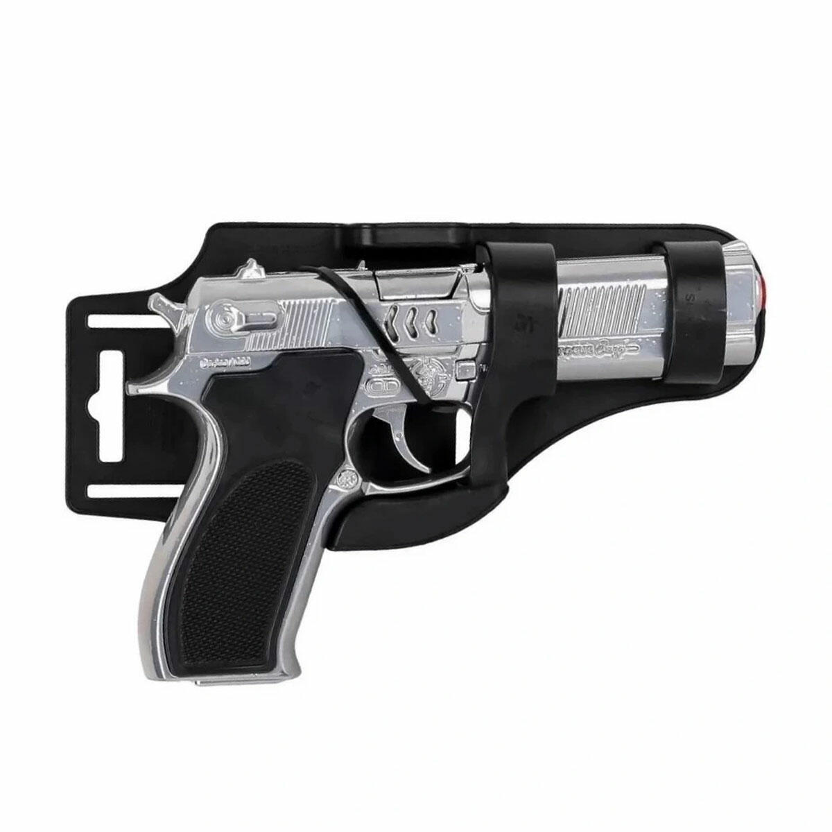 Metal Oyuncak Tabanca Krom Seri | Gerçekçi Görünümlü, Siyah Metal Gövdeli ve Dayanıklı Rol Yapma Oyuncağı