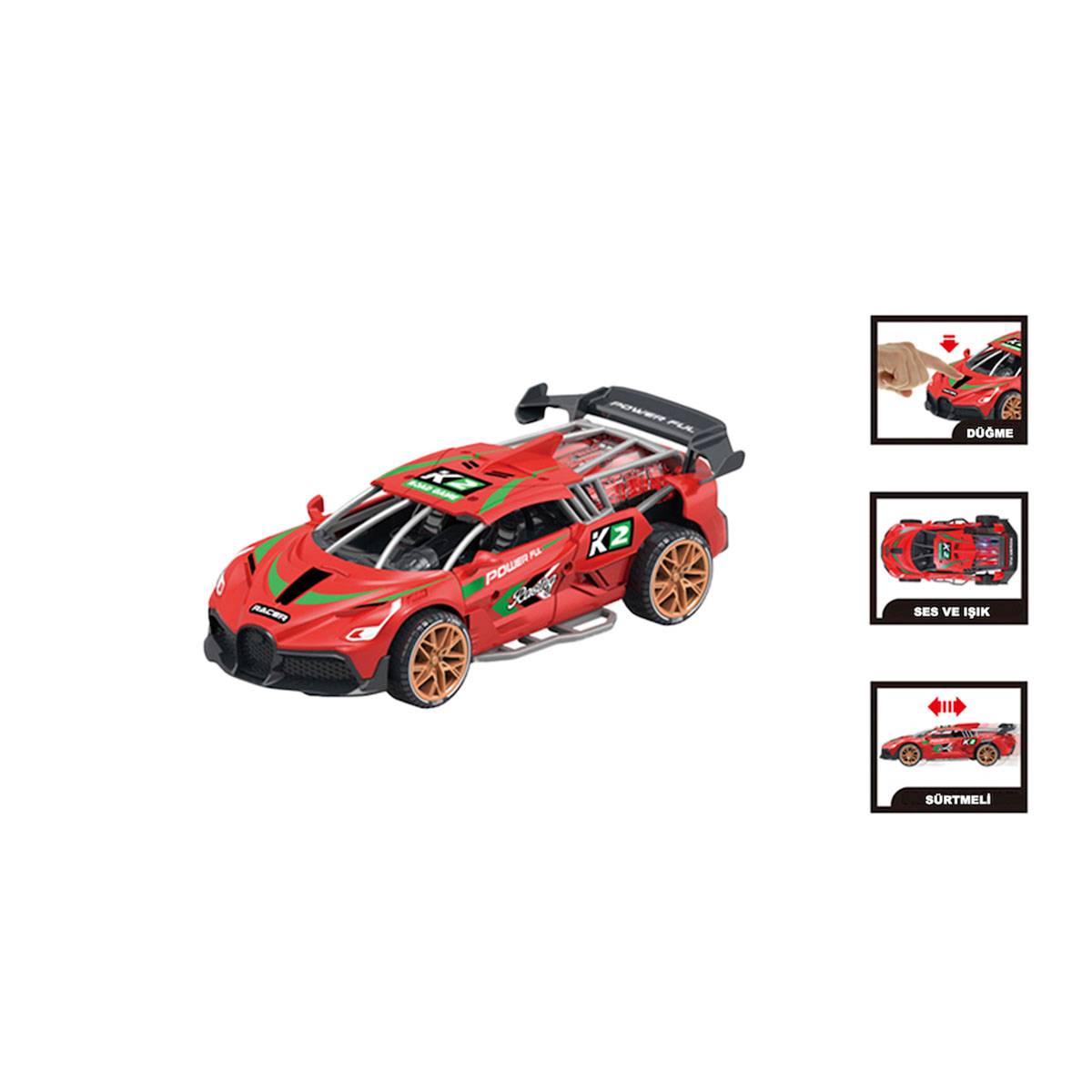 Sürtmeli Işıklı ve Sesli Renkli Yarış Arabası