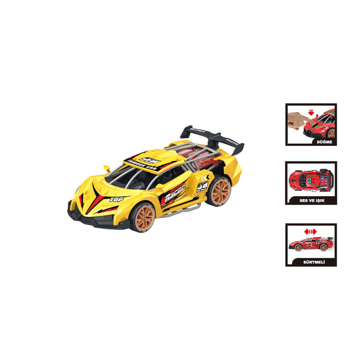 Sürtmeli Işıklı ve Sesli Renkli Yarış Arabası