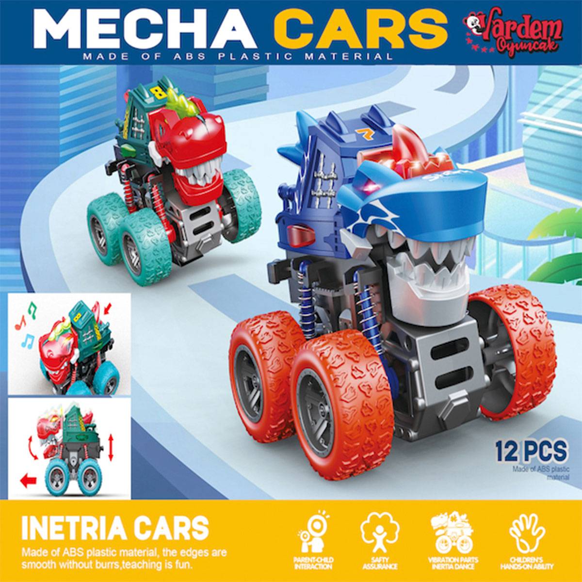 Sürtmeli Işıklı ve Müzikli Hayvanlı Gösteri Arabası