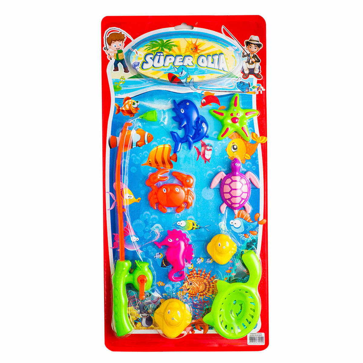 Mıknatıslı Oyuncak Süper Olta Seti 9 Parça | Eğitici Balık Tutma Oyunu | Yerli Üretim Banyo ve Havuz Oyuncakları