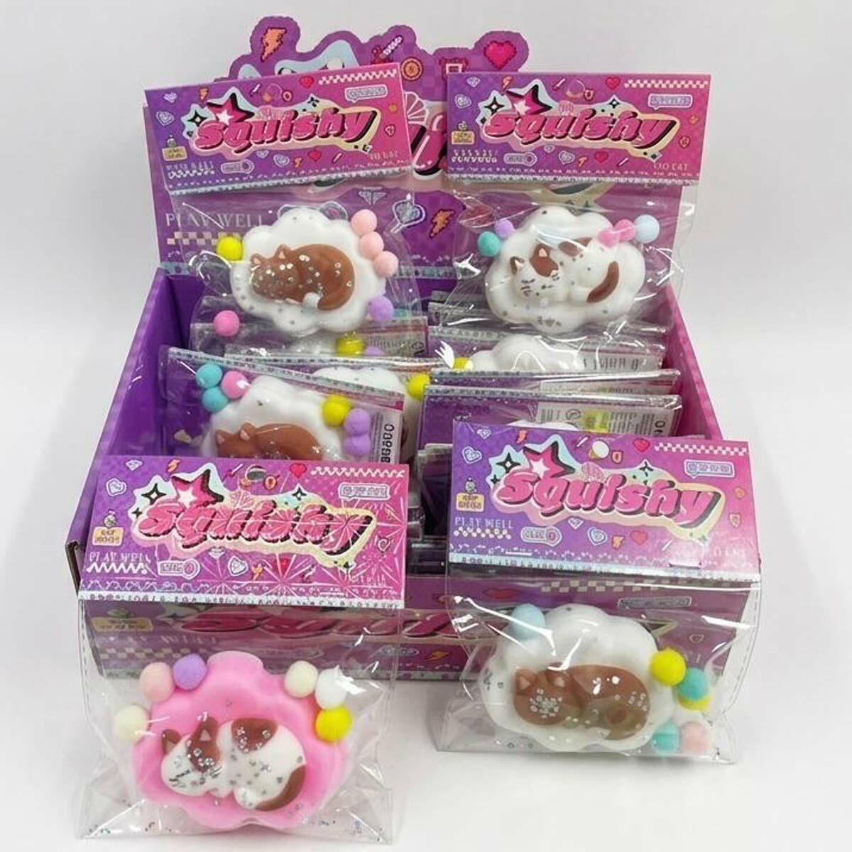 Minderde Yatan Kedi Temalı Squishy | Yavaş Yükselen Antistres Figür | Minderli Kedi Sensory Oyuncak