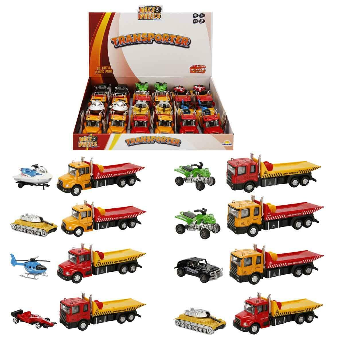 Maxx Wheels Sesli Ve Işıklı Mini Araçlı Transporter | Die-Cast Lojistik Serisi