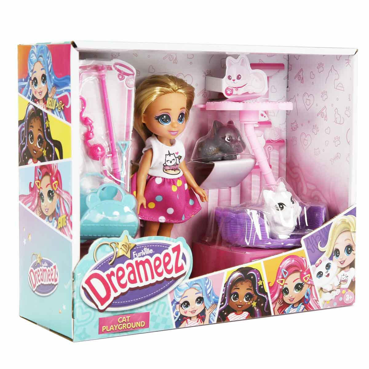 Dreameez Mini Bebek ve Kedi Evi Oyun Seti | Mini Bebek Ve Kedili Oyun Parkuru | Aksesuarlı Hayvan Sever Seti