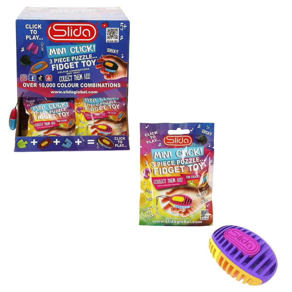 Mini Click 3 Parça Puzzle Duyusal Oyuncak | Fidget Clicker Stres Oyuncağı | 10.000+ Renk Kombinasyonlu Puzzle