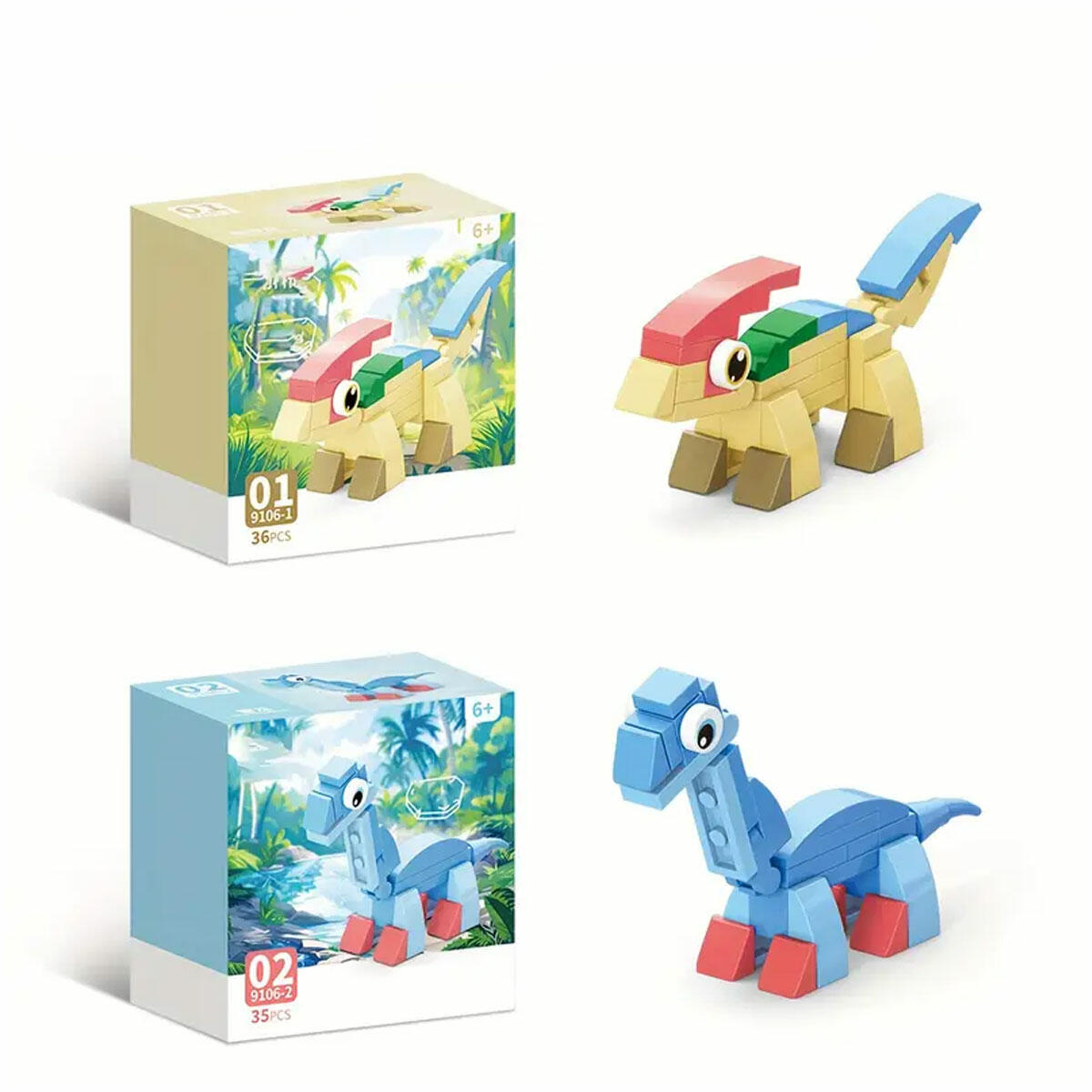 Mini Dinozor Blokları 10 in 1 | 10'lu Koleksiyon Birleştirilebilir Yapım Seti | Büyük Dinozor Figürü Oluşturan Eğitici Blok Serisi