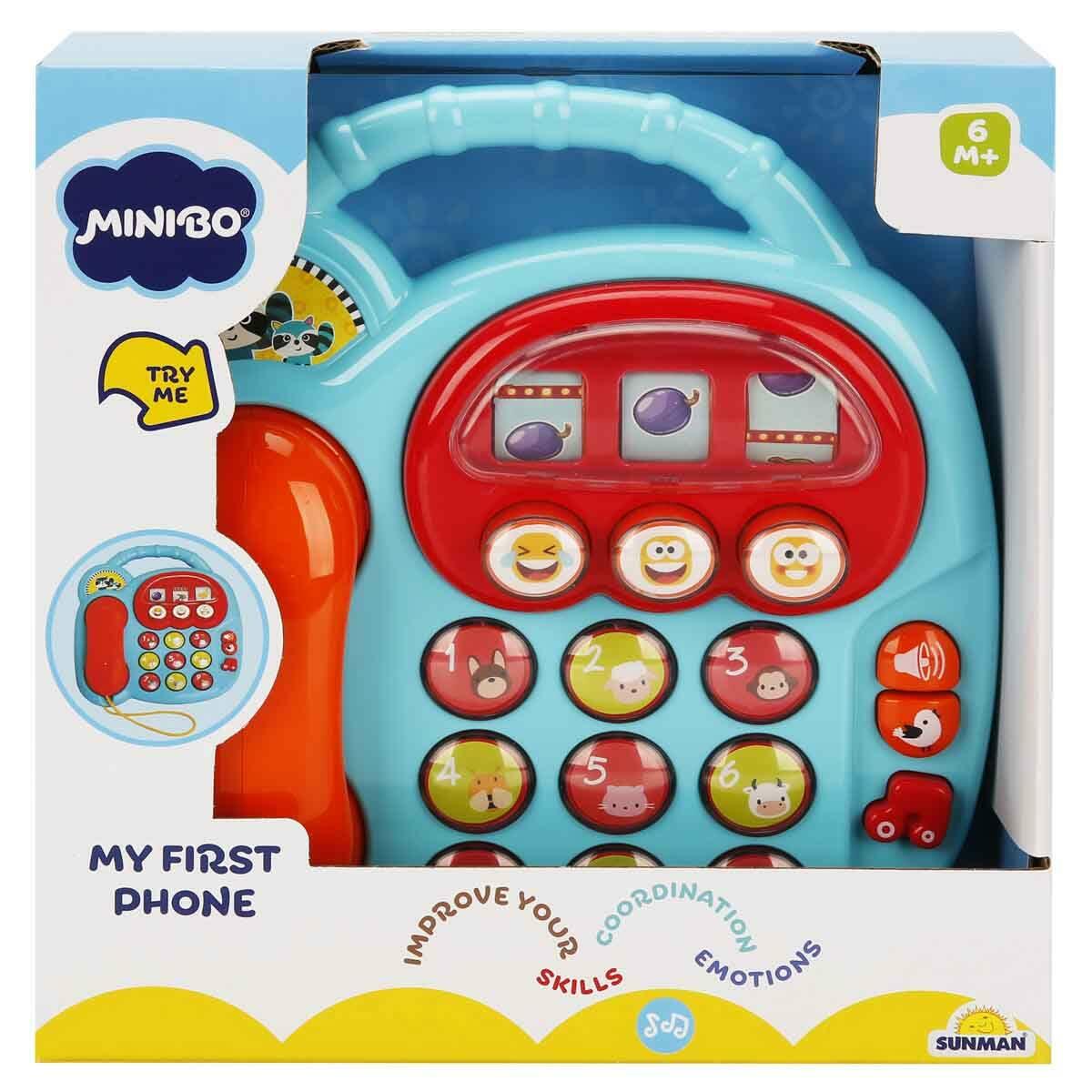 Minibo Sesli Benim İlk Telefonum | Eğitici Hayvan Sesli Bebek Telefonu | Işıklı Ve Müzikli İlk Oyuncağım