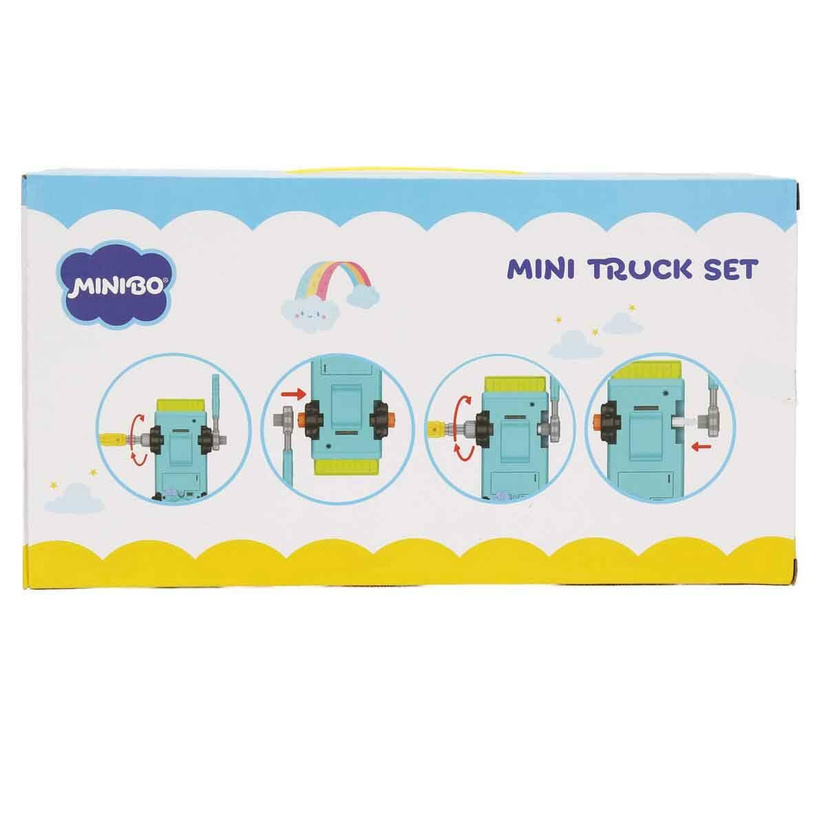 Minibo Sesli Ve Işıklı Sök Tak Mini Kamyon | Eğitici Tamir Seti | Işıklı Ve Figürlü İnşaat Kamyonu