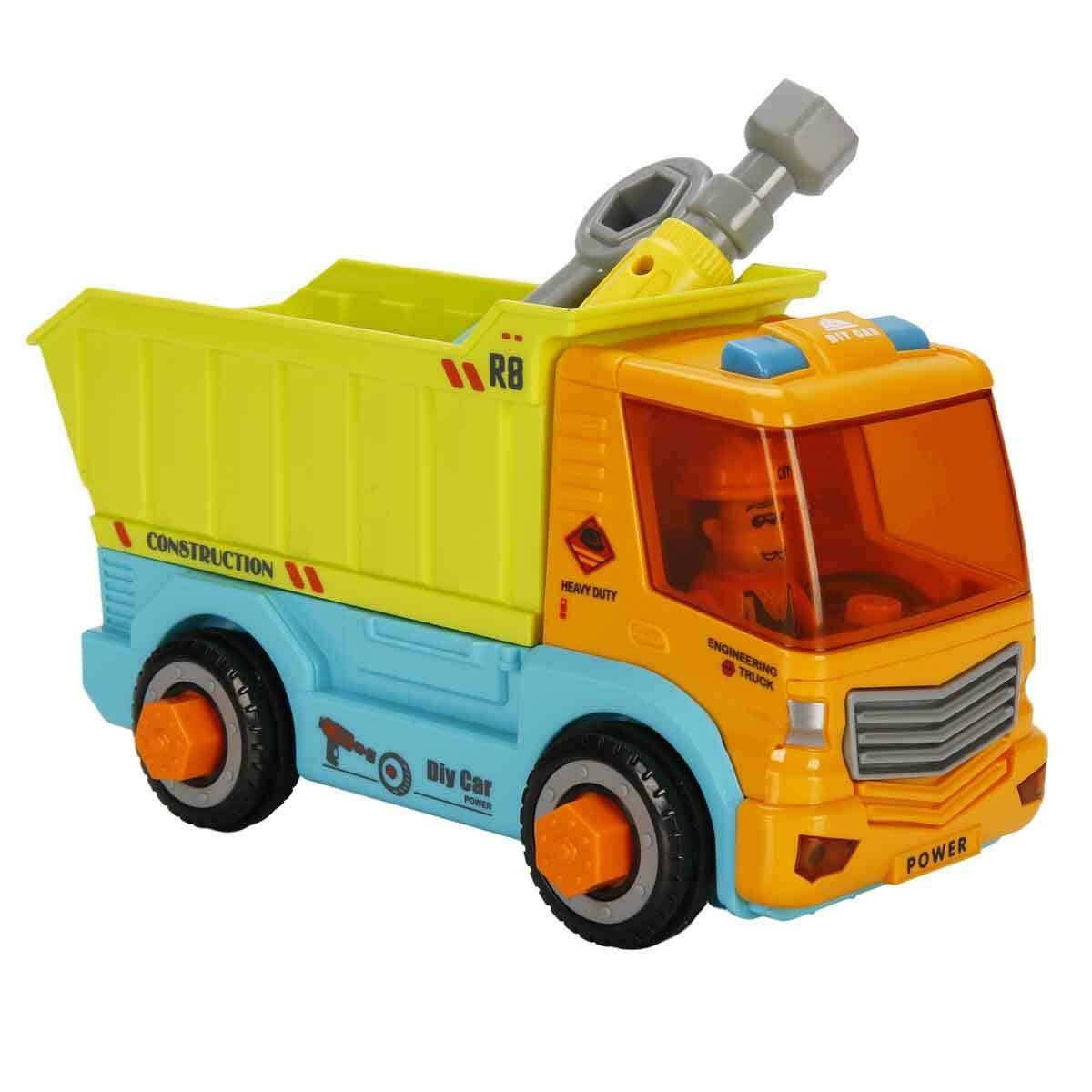 Minibo Sesli Ve Işıklı Sök Tak Mini Kamyon | Eğitici Tamir Seti | Işıklı Ve Figürlü İnşaat Kamyonu