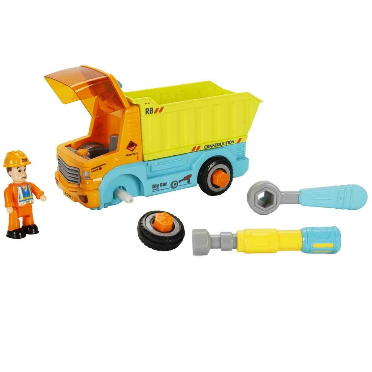 Minibo Sesli Ve Işıklı Sök Tak Mini Kamyon | Eğitici Tamir Seti | Işıklı Ve Figürlü İnşaat Kamyonu