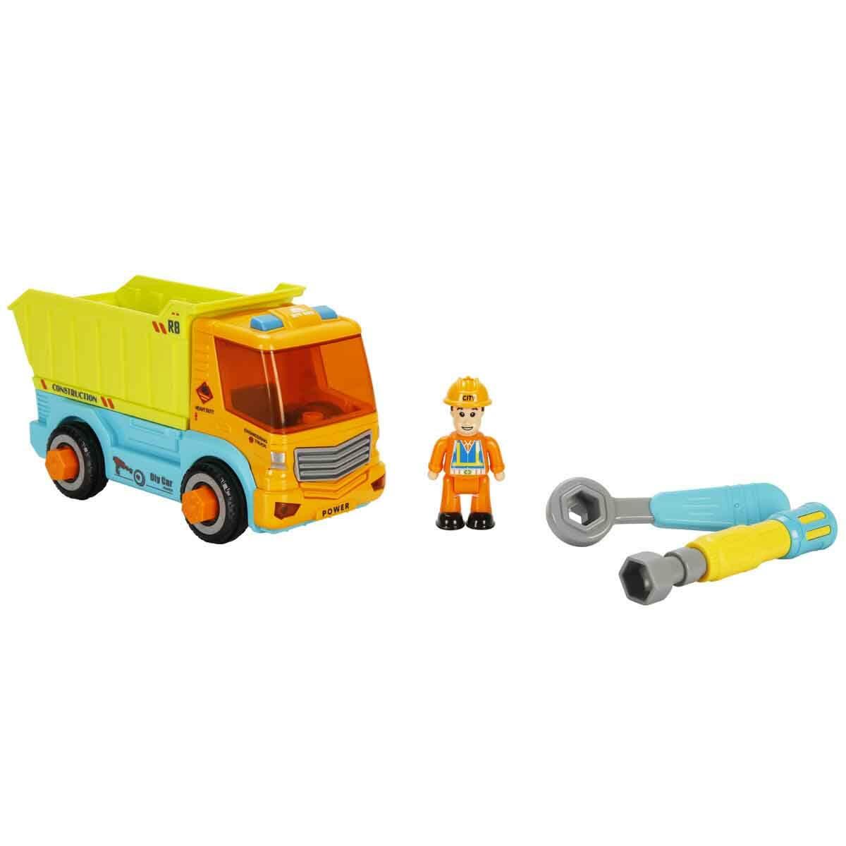 Minibo Sesli Ve Işıklı Sök Tak Mini Kamyon | Eğitici Tamir Seti | Işıklı Ve Figürlü İnşaat Kamyonu