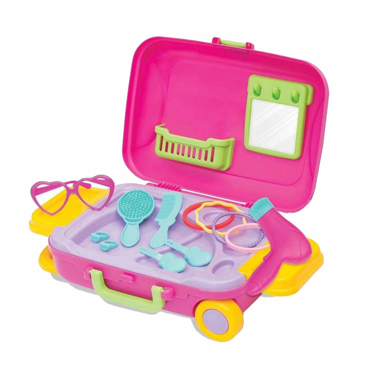 Minnie Mouse Bavulum Güzellik Seti | 18 Parça Taşınabilir Makyaj Seti | Çocuklar İçin Minnie Temalı Eğitici Moda Bavulu