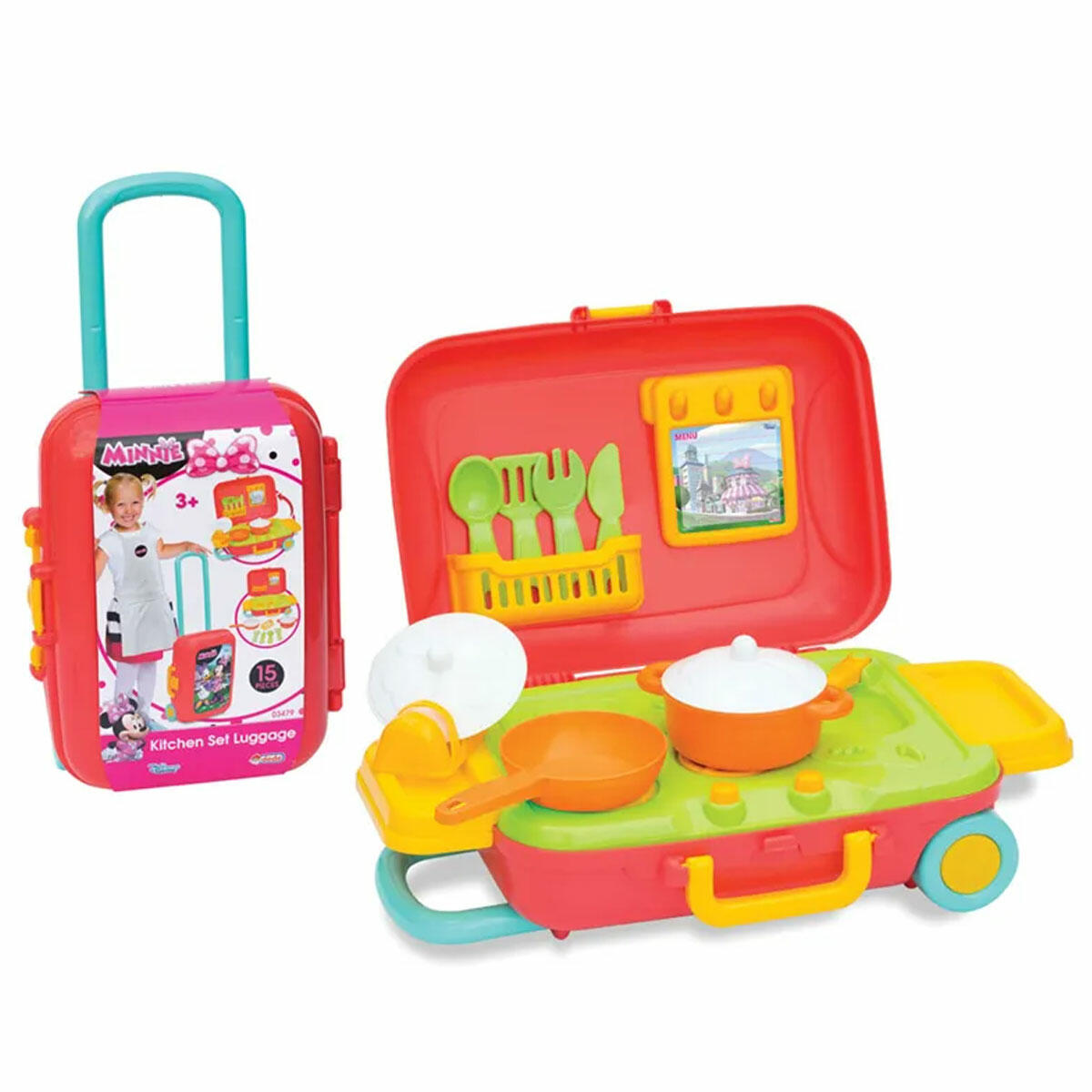 Minnie Mouse Mutfak Seti Bavulum | 15 Parça Taşınabilir Oyuncak Mutfak Seti | Eğitici ve Eğlenceli Evcilik Oyuncağı