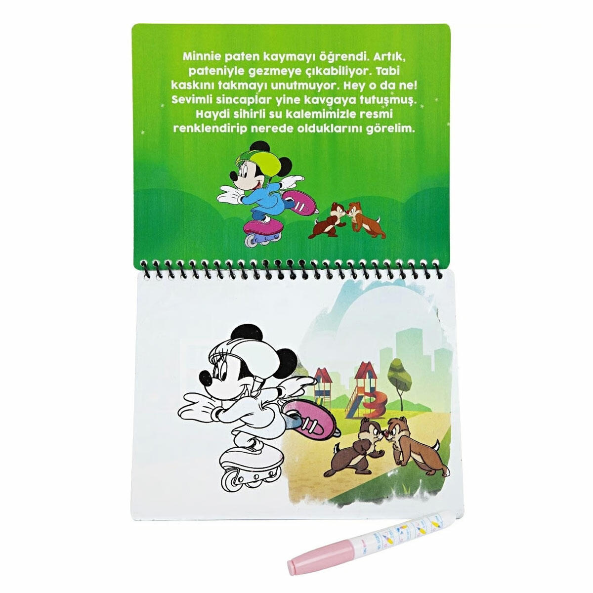Minnie Mouse Sihirli Boyama Kitabı | Suyla Renklenen Mucizevi Defter | Mürekkepsiz ve Leke Bırakmayan Eğitici Boyama Seti