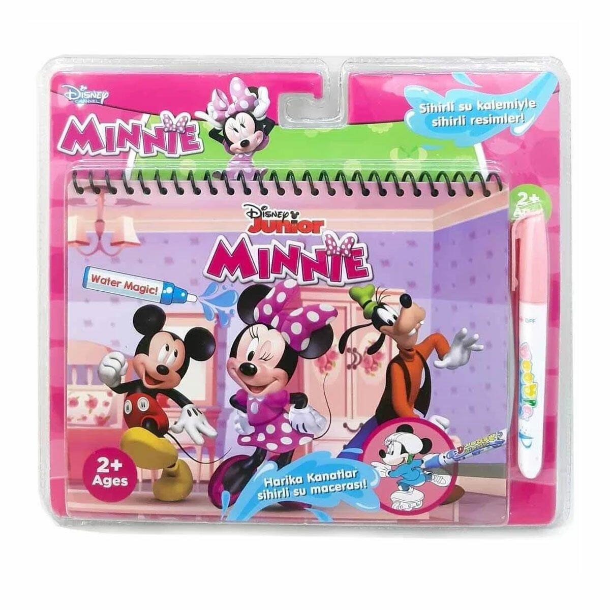 Minnie Mouse Sihirli Boyama Kitabı | Suyla Renklenen Mucizevi Defter | Mürekkepsiz ve Leke Bırakmayan Eğitici Boyama Seti