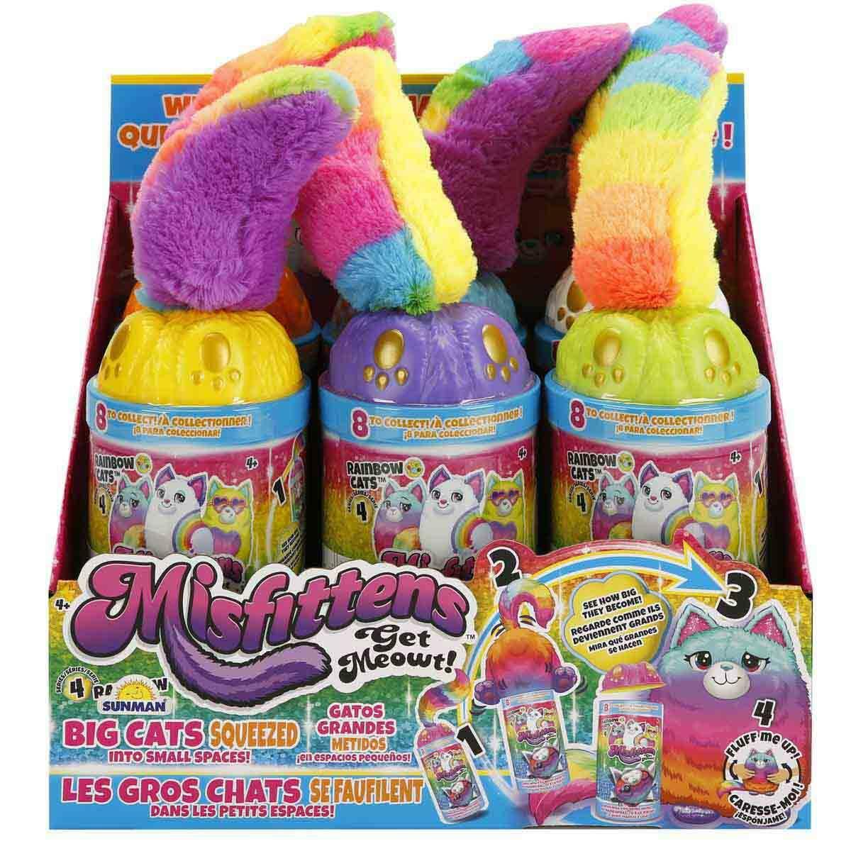 Misfittens Sürpriz Peluş S4 | Gökkuşağı Renkli Yaramaz Kediler | Sürpriz Kutu Koleksiyonu