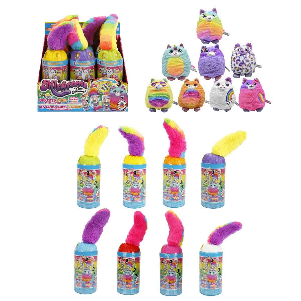 Misfittens Sürpriz Peluş S4 | Gökkuşağı Renkli Yaramaz Kediler | Sürpriz Kutu Koleksiyonu