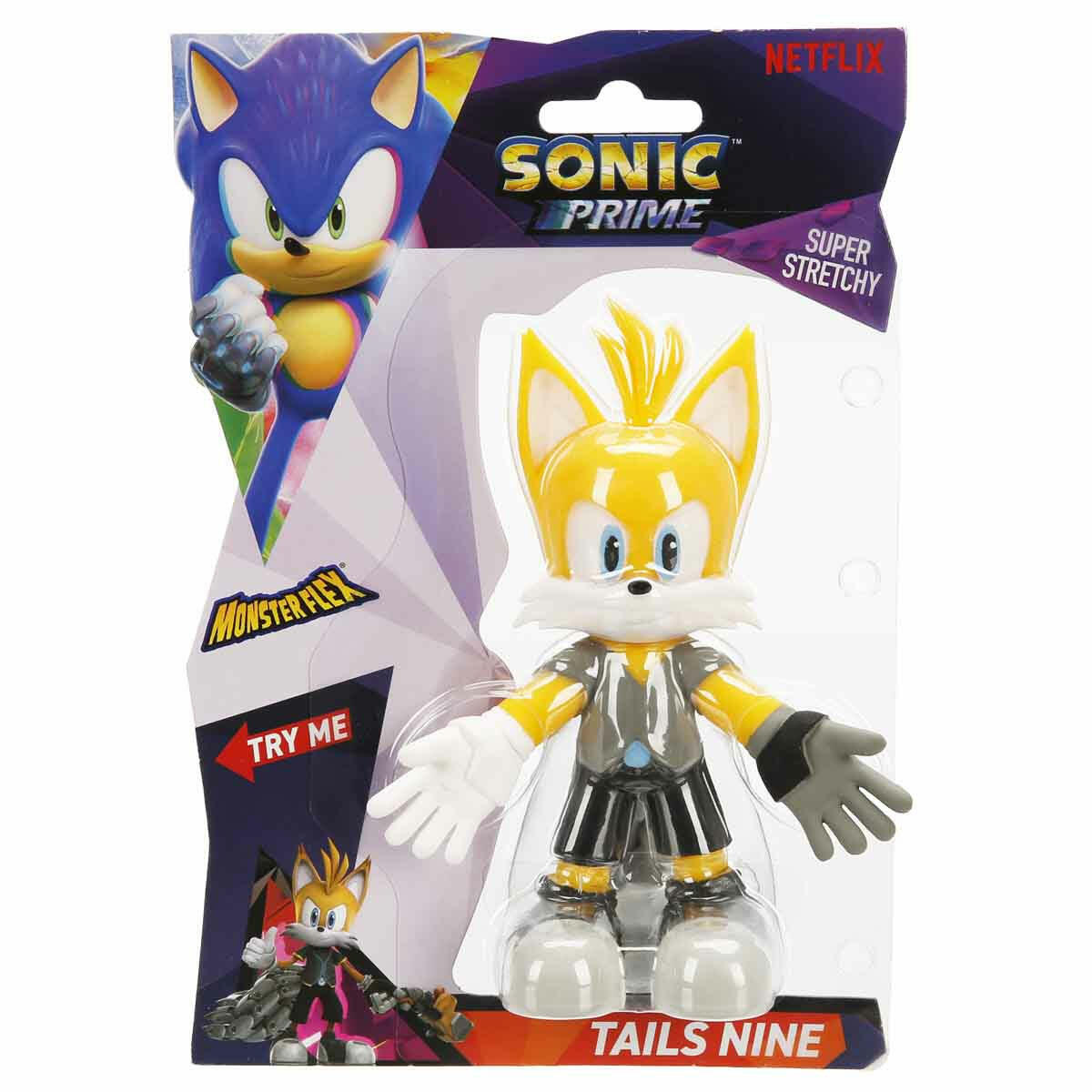 Monster Flex Sonic Prime Stretch Figür (14 cm) | Knucks, Shadow, Tails Nine ve Sonic Koleksiyonu
