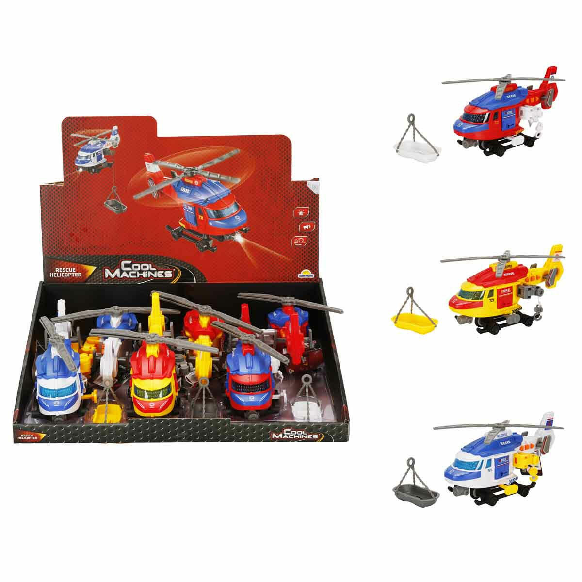 Sesli Işıklı Motorize Kurtarma Helikopteri (20 cm) | Vinçli, Sedyeli ve Motorize İleri Hareket Özellikli Kurtarma Seti