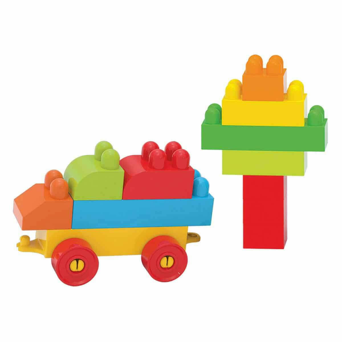 Multi Blocks 120 Parça Eğitici Blok Seti | Çocuklar İçin Yaratıcı İnşa Oyuncakları | 120 Parçalı Renkli Blok Torbası