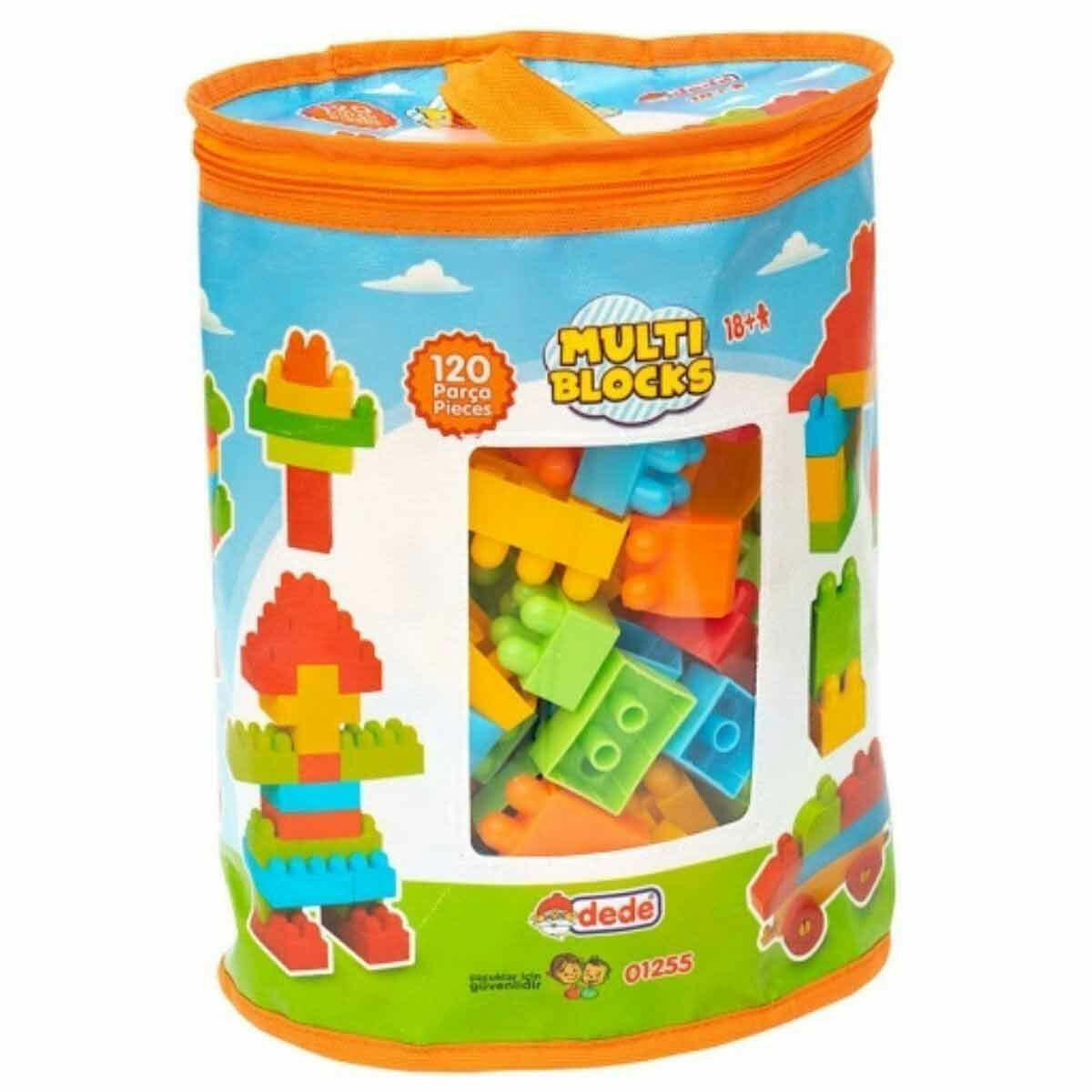 Multi Blocks 120 Parça Eğitici Blok Seti | Çocuklar İçin Yaratıcı İnşa Oyuncakları | 120 Parçalı Renkli Blok Torbası