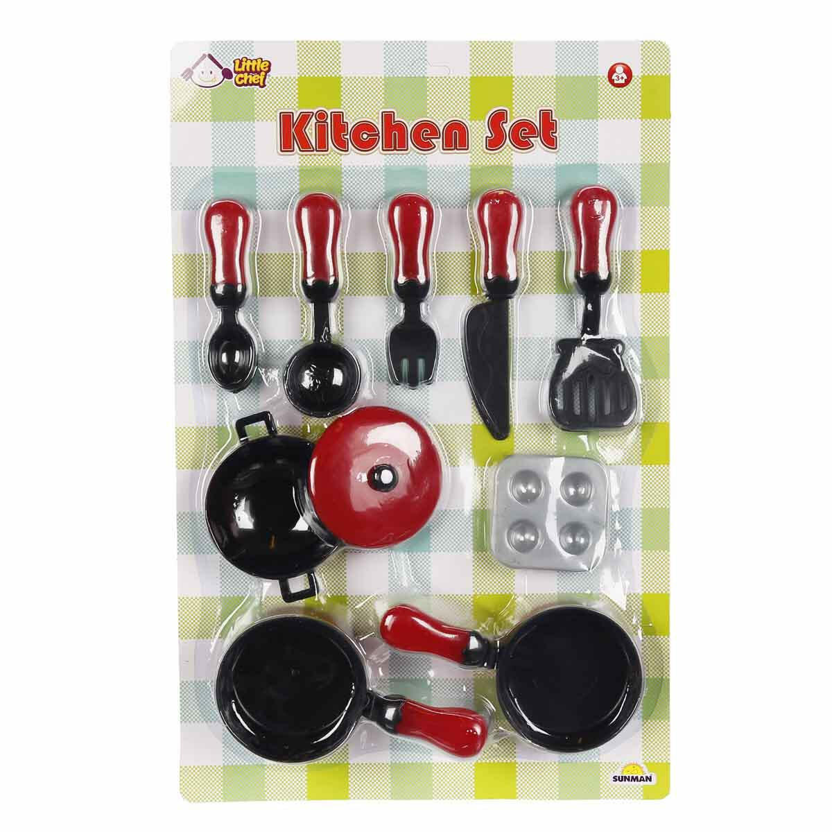 Mutfak Aletleri 10 Parça | Eğitici Evcilik Ve Mutfak Seti | Çocuklar İçin Oyuncak Mutfak Gereçleri