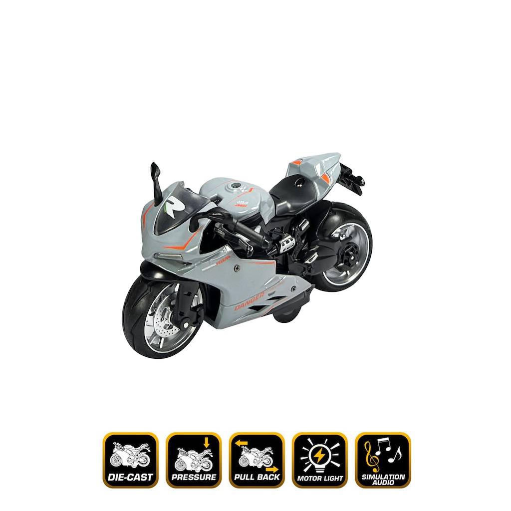 Çek Bırak Sesli ve Işıklı 1:12 Die-Cast Clasic Spor Motosiklet