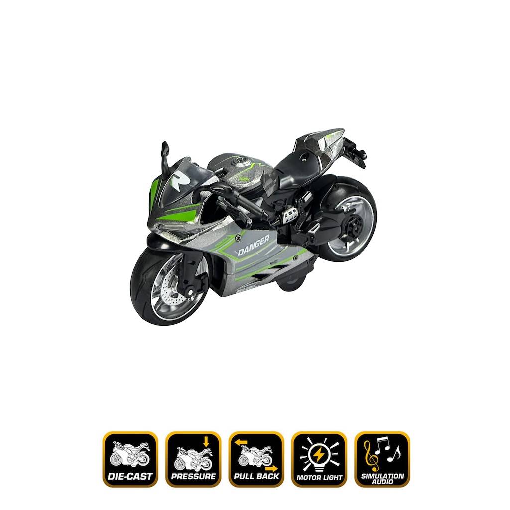 Çek Bırak Sesli ve Işıklı 1:12 Die-Cast Clasic Spor Motosiklet
