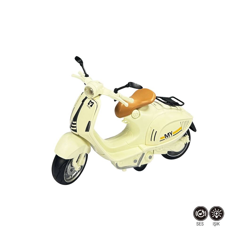 Çek Bırak Sesli ve Işıklı 1:10 Die-Cast Klasik Vespa Motosiklet