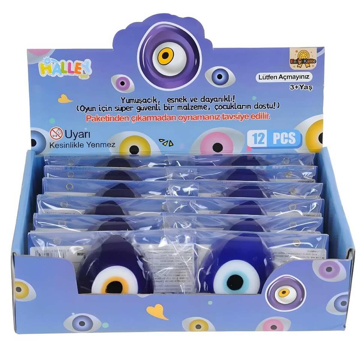 Nazar Boncuğu Squishy Stres Oyuncağı | Geleneksel Tasarım Antistres Figürü | Yumuşak Doku Hediyelik Squishy