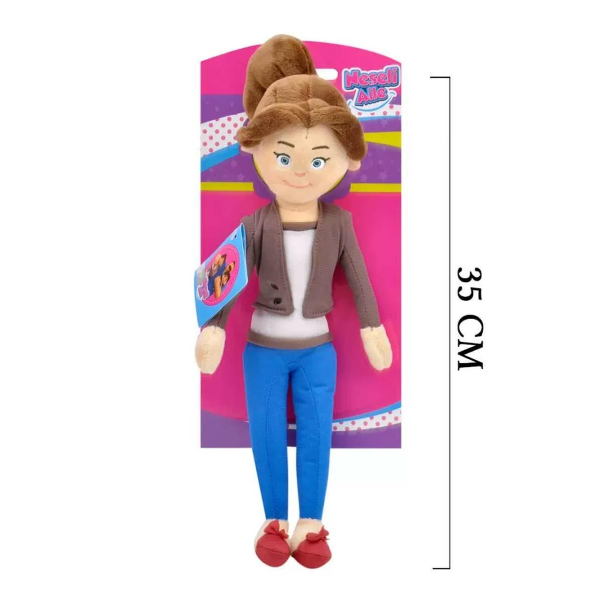 Neşeli Aile Sevim Anne Oyuncak 35 CM | Welsoft Pofuduk Anne Figürü | Feyza Oyuncak Aile Serisi