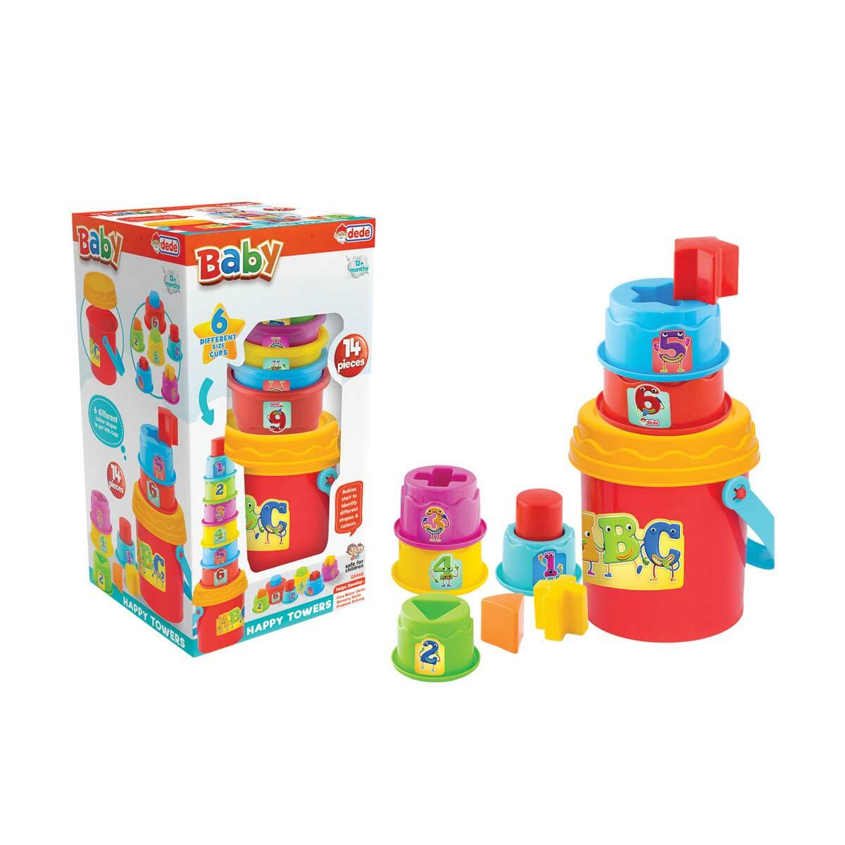 Neşeli Bul-tak Kuleler | 14 Parça Eğitici Kule Seti | Geometrik Şekil Sıralama Ve Yerleştirme Oyunu