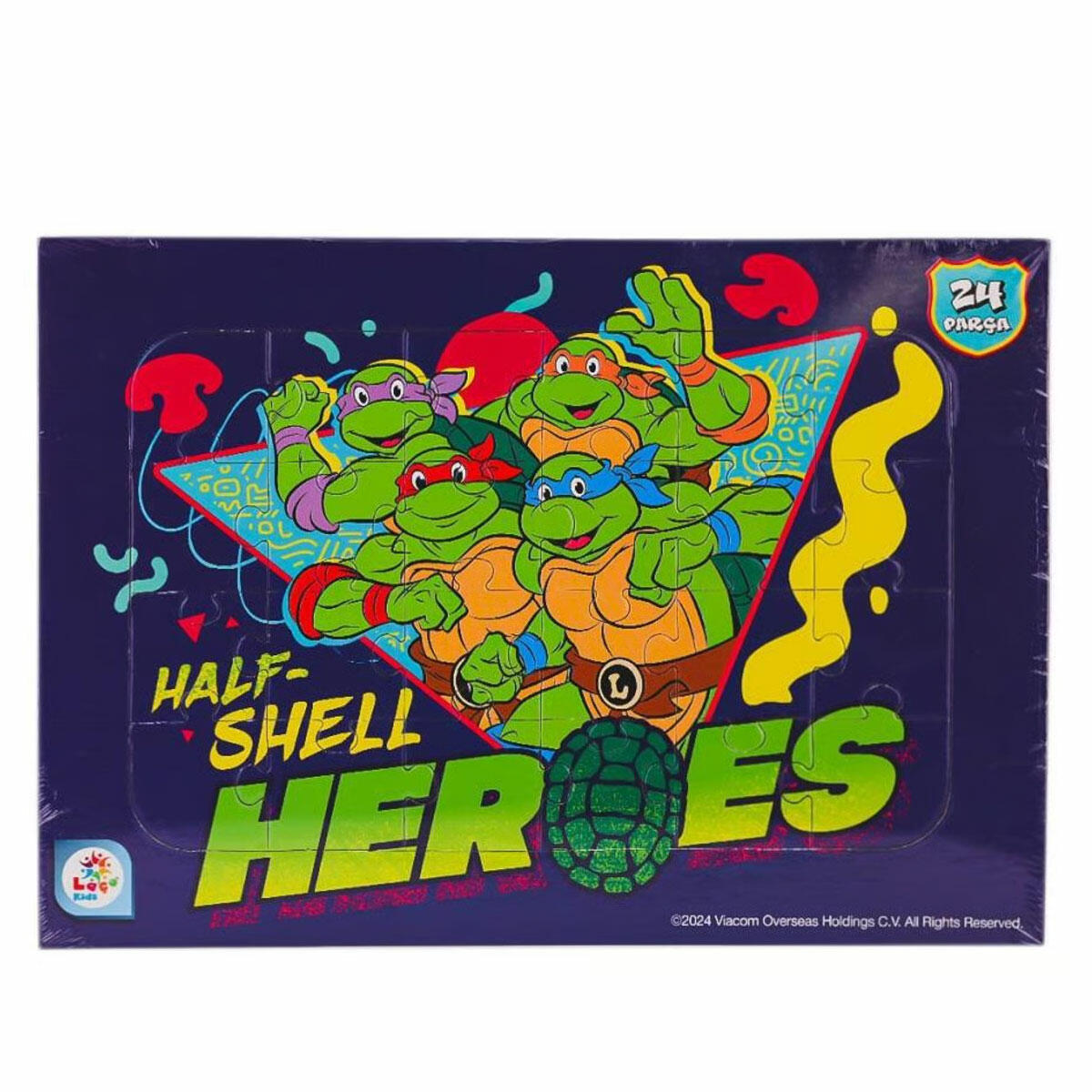 Ninja Kaplumbağalar 24 Parça Frame Puzzle | Taslamalı Eğitici Çocuk Yapbozu | 24x34 cm TMNT Puzzle