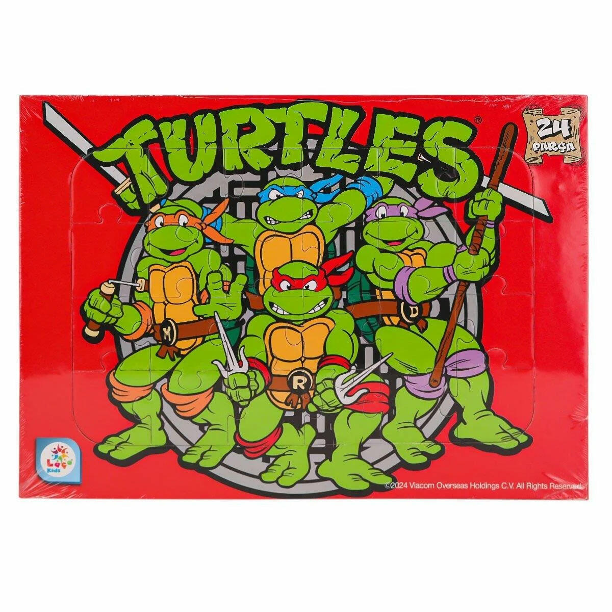 Ninja Kaplumbağalar 24 Parça Frame Puzzle | Taslamalı Eğitici Çocuk Yapbozu | 24x34 cm TMNT Puzzle