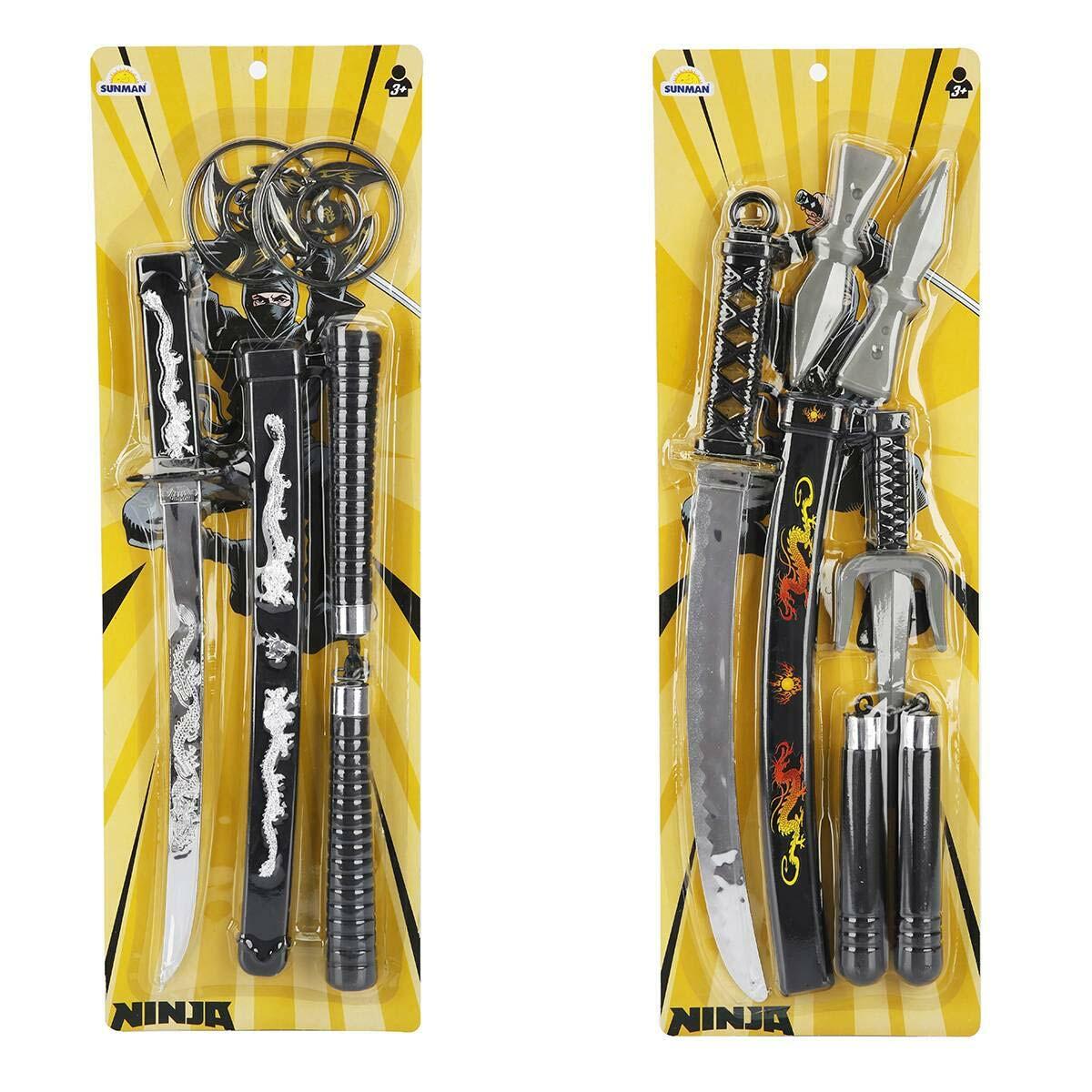 Ninja Kılıç Oyun Seti | Ejderha Ve Gümüş Desenli Aksiyon Cephaneliği