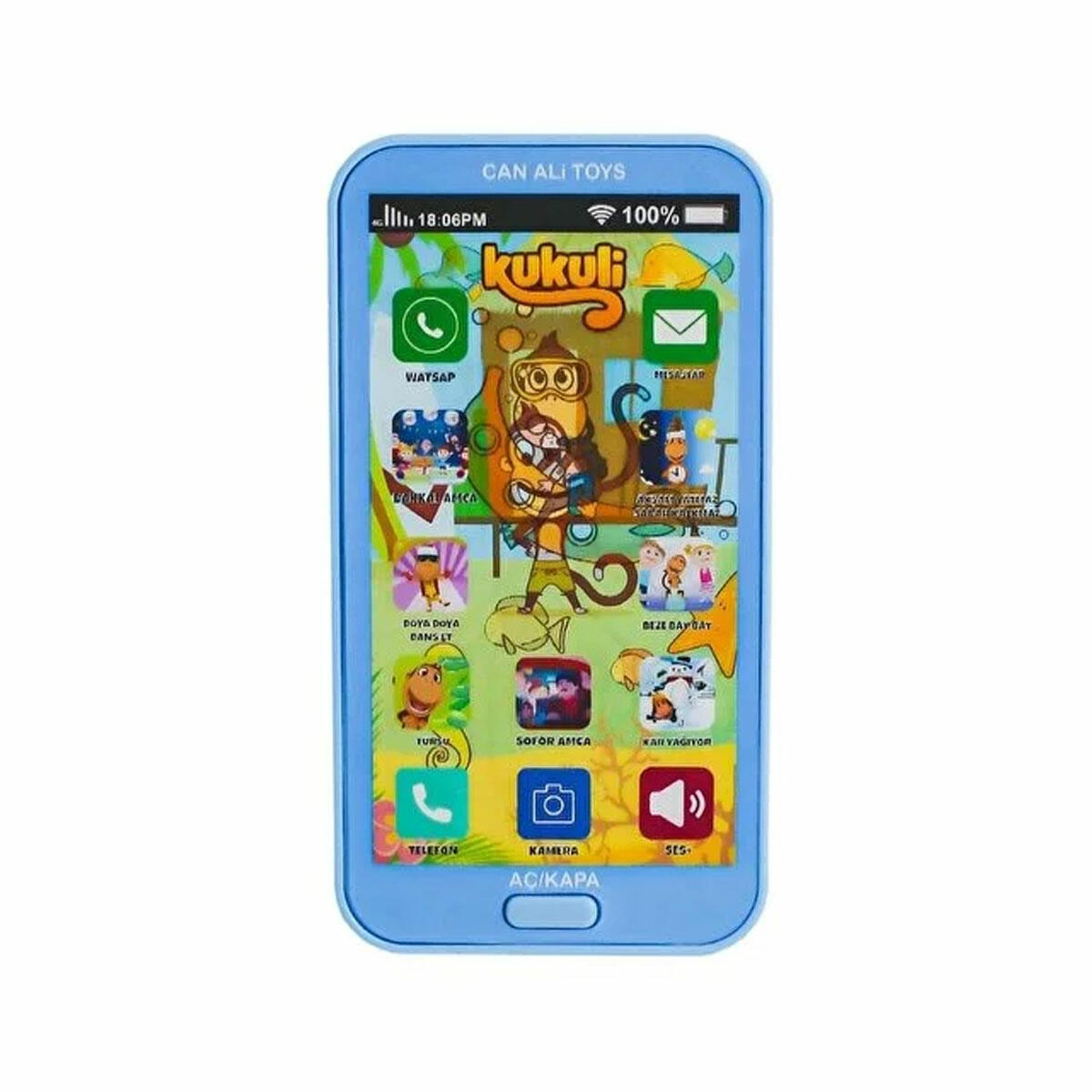 Oyuncak Kukuli Telefon | Türkçe Müzikli, Sesli ve Dokunmatik İlk Telefonum (Pembe/Mavi)