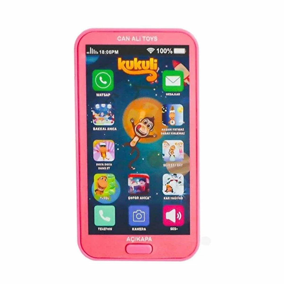 Oyuncak Kukuli Telefon | Türkçe Müzikli, Sesli ve Dokunmatik İlk Telefonum (Pembe/Mavi)