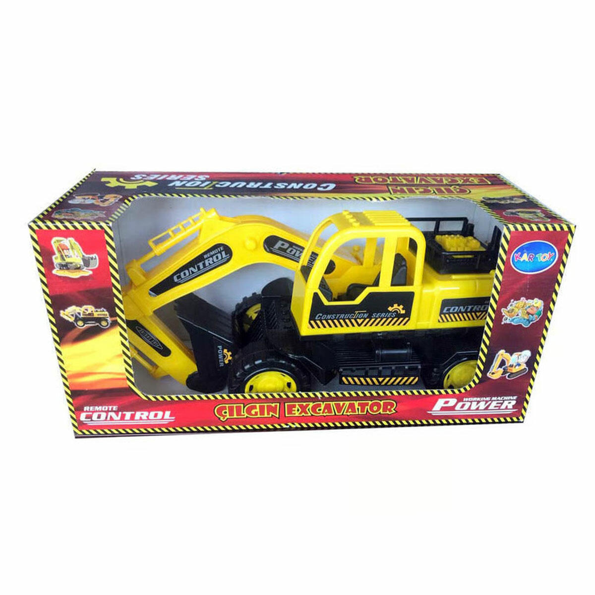 Oyuncak Sürtmeli Büyük Boy Excavator | 40 cm Dev İş Makinesi | Kırılmaz Sert Plastik Hareketli Kepçeli Ekskavatör