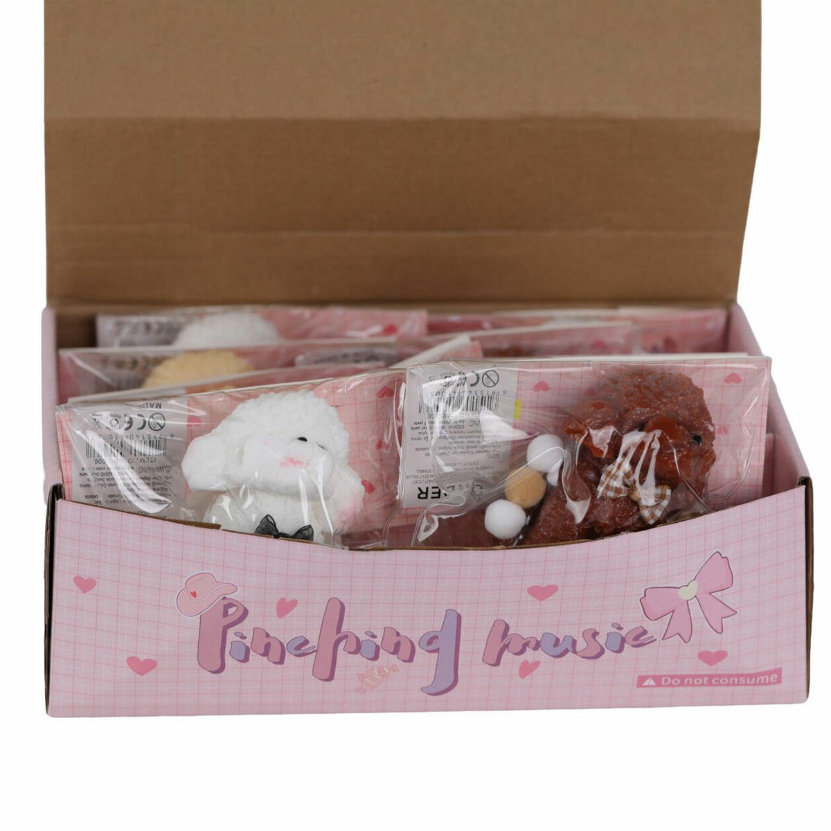 Papyonlu Sukuşi Köpek 10 cm | Esnek ve Yumuşak Stres Oyuncağı | 3 Farklı Model Seçeneği ve Duyusal Rahatlama