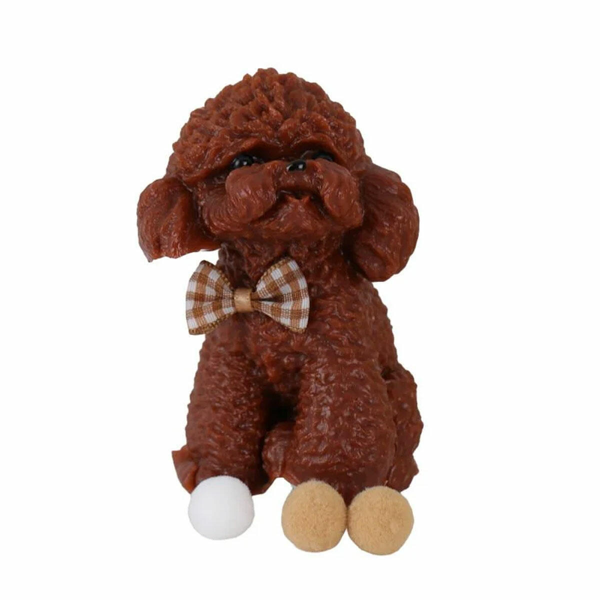 Papyonlu Sukuşi Köpek 10 cm | Esnek ve Yumuşak Stres Oyuncağı | 3 Farklı Model Seçeneği ve Duyusal Rahatlama